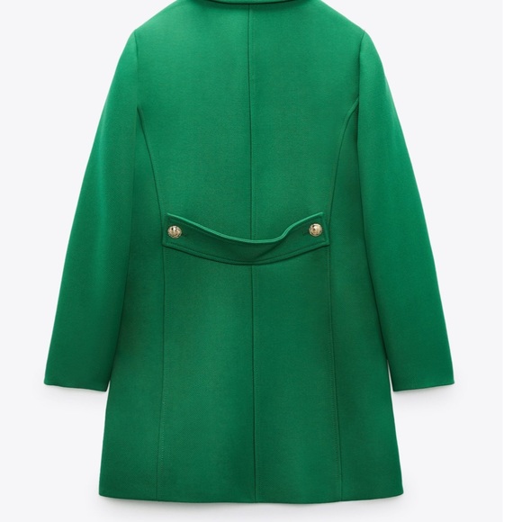 ZARA TAILORED BUTTONED COAT SIZE Small Apple green 0/5247/243 gold buttons NWT - Picture 8 of 11
